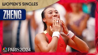 Zheng serves up a MONUMENTAL UPSET over Swiatek to reach singles final  Paris Olympics  NBC Sports [upl. by Resee]