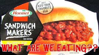 Hormel Sandwich Makers Sloppy Joes  WHAT ARE WE EATING  The Wolfe Pit [upl. by Ijan]