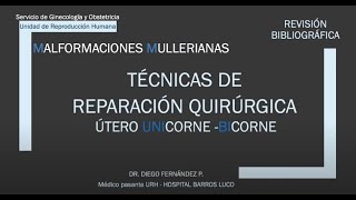 REPARACIÓN QUIRÚRGICA ÚTERO UNICORNEBICORNE [upl. by Rehttam871]