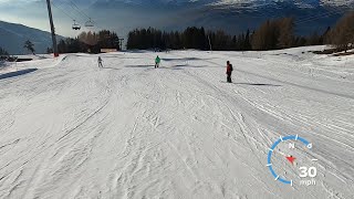 Does this look FAST  34mph RED OURS from top of Grizzly 68 lift GoPro HD POV  Les Arcs  Mar 2023 [upl. by Naasah912]