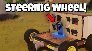 How To Make A STEERING CAR in LEGO® FORTNITE [upl. by Auqcinahs]