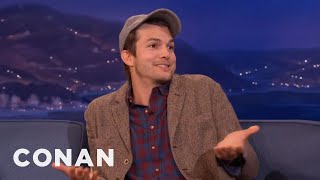 Ashton Kutcher Is So Over Charlie Sheen  CONAN on TBS [upl. by Hareenum]