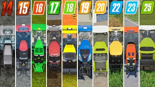 Fs14 vs Fs15 vs Fs16 vs Fs17 vs Fs18 vs Fs19 vs Fs20 vs Fs22 vs Fs23  Tractor  Timelapse [upl. by Kra]