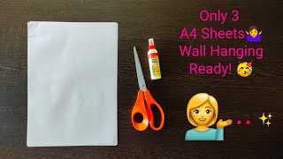 Easy White Paper Craft  A4 Sheets Wall Hanging Ideas  Wall Hanging with only White Paper [upl. by Williamson15]