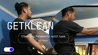 SPLIT TYPE PANASONIC AIRCON GETKLEANCRISKATH [upl. by Nirtak803]