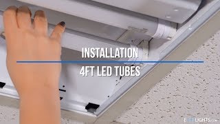 How to Install 4foot LED Tubes in Fluorescent Fixtures [upl. by Onitnatsnoc]