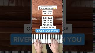 Yiruma  River Flows In You EASY Piano Tutorial with Letter Notes Shorts [upl. by Woodman763]