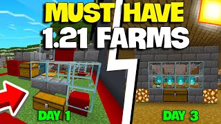 5 MUST HAVE Farms for Minecraft Bedrock 121 XP  LOOT [upl. by Pepito9]