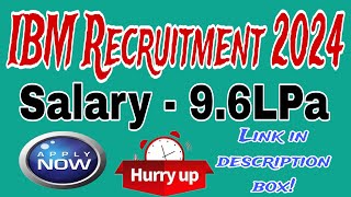 IBM Off Campus 2024 Mass Hiring for Freshers Salary upto 9 4 LPA Freshers jobs Apply now [upl. by Muiram]