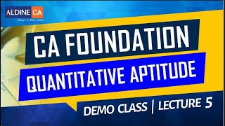 CA Foundation  Math  By CIMA Siddhant Sonthalia  Lect 05 [upl. by Wiltz]