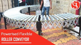 Powerised Flexible Roller Conveyor  SG Conveyors amp Automations flexibleconveyors [upl. by Orwin]