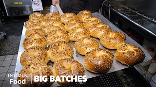 How New Yorks Best Bagel Shop Makes 100000 Bagels By Hand Every Week  Big Batches  Insider Food [upl. by Hannaj]