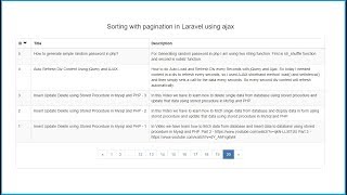 Sorting with pagination in Laravel using Ajax [upl. by Diena]