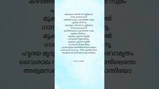 Vaishaka sandhye music live song lyrics malayalam malayalasong [upl. by Randy455]