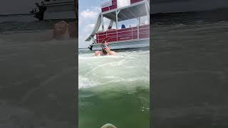 SloMo Pontoon Jump of Bearded Man on Shell Island Panama City staycation slowmotion beard [upl. by Ardenia]