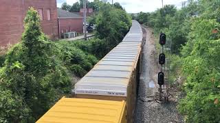 Bridge view CSX X693 comes into Maxwell yard with CSX 806 leading [upl. by Postman630]