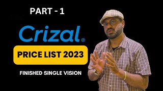 Crizal Single Vision lenses price list 2023 in India  Part 1 [upl. by Ycrem]