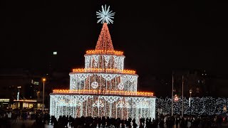 Lithuania Vilnius Christmas Tree 2023 Vilniaus Kalėdų eglė 2023 Різдвяна ялинка Вільнюса 2023 [upl. by Raimundo]