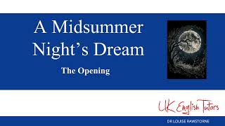 A Midsummer Nights Dream  The Opening Lines [upl. by Nolrev223]