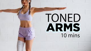 10 Mins Toned Arms Workout  No Equipment [upl. by Amsaj]