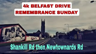 4k BELFAST DRIVE REMEMBRANCE SUNDAY Shankill Rd then over to Newtownards Rd [upl. by Artemed]