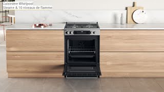 WS68G8CCXTE1 Cuisinière gaz 4 feux four 83L Steam [upl. by Ahsilam]