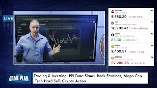 Trading amp Investing PPI Data Slams Bank Earnings Mega Cap Tech Hard Sell Crypto Action [upl. by Kavanaugh784]