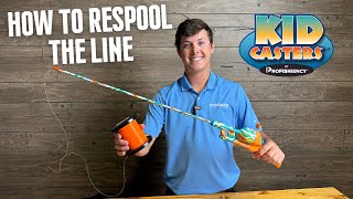 How to Respool New Line on a Kid Casters Fishing Rod [upl. by Deyes]