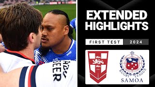 International Rugby League  England v Toa Samoa  Extended Highlights  First Test [upl. by Etteoj]