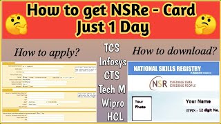 How to apply National Skill Registry NSR Online  Download NSR ECard With In One DayEasyWay 2022 [upl. by Anelej]