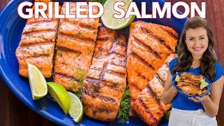 HOW TO GRILL SALMON with Garlic Lime Butter [upl. by Nedrob]