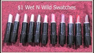 Dollar General 1 Wet N Wild New Lipstick Shades Swatches [upl. by Frederic714]