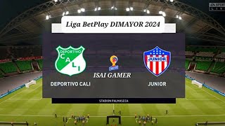 Deportivo cali vs Junior de barranquilla goles 23 Liga BetPlay DIMAYOR 2024 [upl. by Nilrem226]