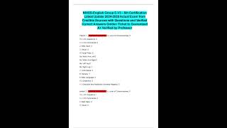 NIHSS English Group E V3 5th Certification Latest Update Actual Exam from Credible Sources with Qu [upl. by Eille]