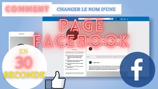 comment changer le nom page facebook en 30 seconde [upl. by Odnalor]