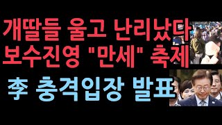 이재명 중형선고에 개딸들 울고불고 난리났다 보수진영 quot만세 잔치국수quot 이재명 재판 후 현장서 충격 입장 발표 [upl. by Zimmerman]