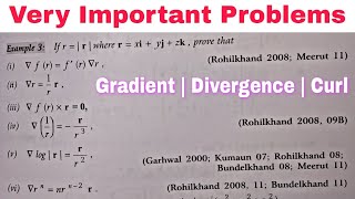 GRADIENT DIVERGENCE CURL IN HINDI  PROBLEM 4 [upl. by Llenra]