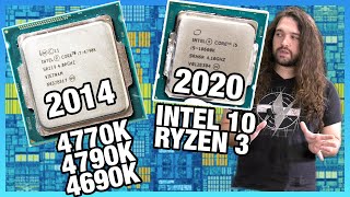 2020 vs 2014 CPUs Intel i74790K 4770K amp i54690K vs 10600K 10900K 3700X 3900X [upl. by Suilenroc]