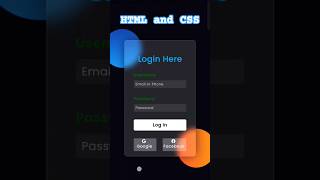 Login form html css tutorial for beginners html css full course websites design html css html [upl. by Attenhoj907]