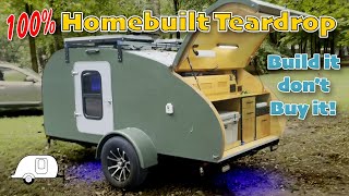 BEAUTIFUL Homebuilt Teardrop Camper Tour [upl. by Mira]