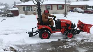 Kubota BX2380 Minnesota Snow Storm 4 3 18 Pt 1 [upl. by Brose]