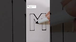 3D M lettermusic artist satisfying M colour shorts letterdrawing 3D [upl. by Moreta]