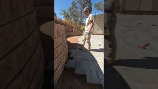 How do you install a paver patio paverinstallation pavers diypaverpatio [upl. by Ammadas429]