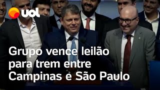 Trem CampinasSão Paulo Consórcio C2 Mobilidade vence leilão para concessão com proposta única [upl. by Notreb413]