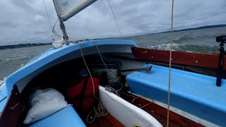 Rough Lake Crossing for a Small Sailboat 16ft Oday Ospray Daysailer [upl. by Wadell]