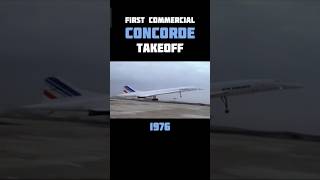 First Concorde takeoff  Air France 1976 airliner supersonic aviation avgeeks footage [upl. by Osnofla41]