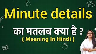 Minute details meaning in hindi  Minute details ka matlab kya hota hai  Word meaning [upl. by Lorilyn178]