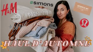 MÉGA TRYON HAUL DAUTOMNE HampM AERIE LULULEMON SIMONS amp ROSEPASTELART [upl. by Atteirneh]