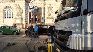 Foyles War being filmed at the Pier Head Liverpool  09th March 2014 [upl. by Kcerred]