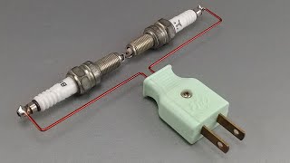 Amazing Make Free 220v Electricity Generator with Spark Plug [upl. by Orvie399]